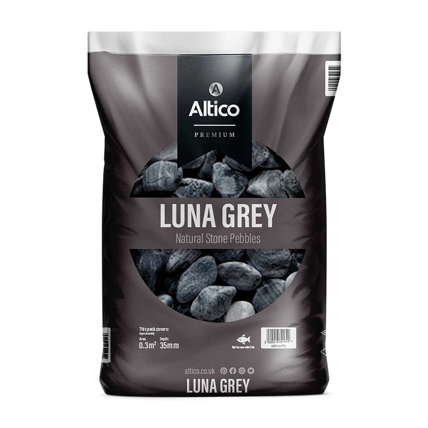 Gardening  -  Altico A10611 Luna Grey Pebbles  -  60005967