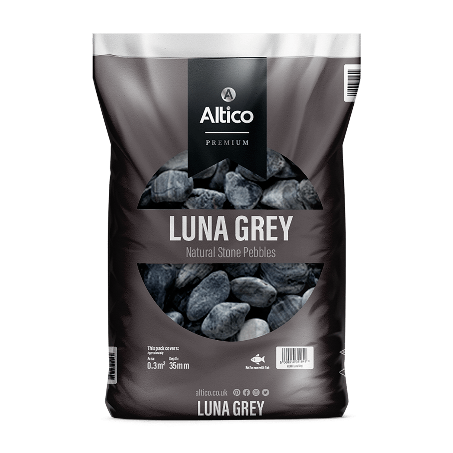 Gardening  -  Altico A10611 Luna Grey Pebbles  -  60005967
