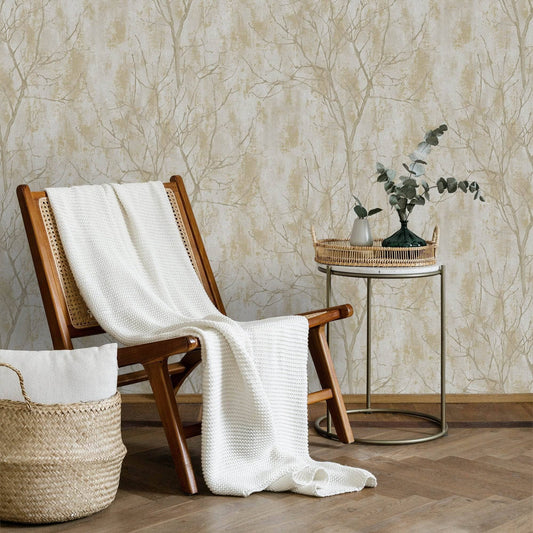 Wallpaper  -  GRANDECO VENETIAN TREE TAUPE A75703  -  60013588