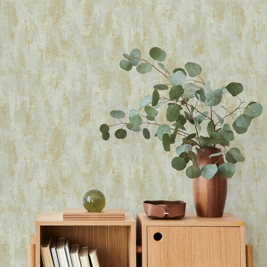 Wallpaper  -  Grandeco Venetian Plain Green Wallpaper - A75802  -  60013594