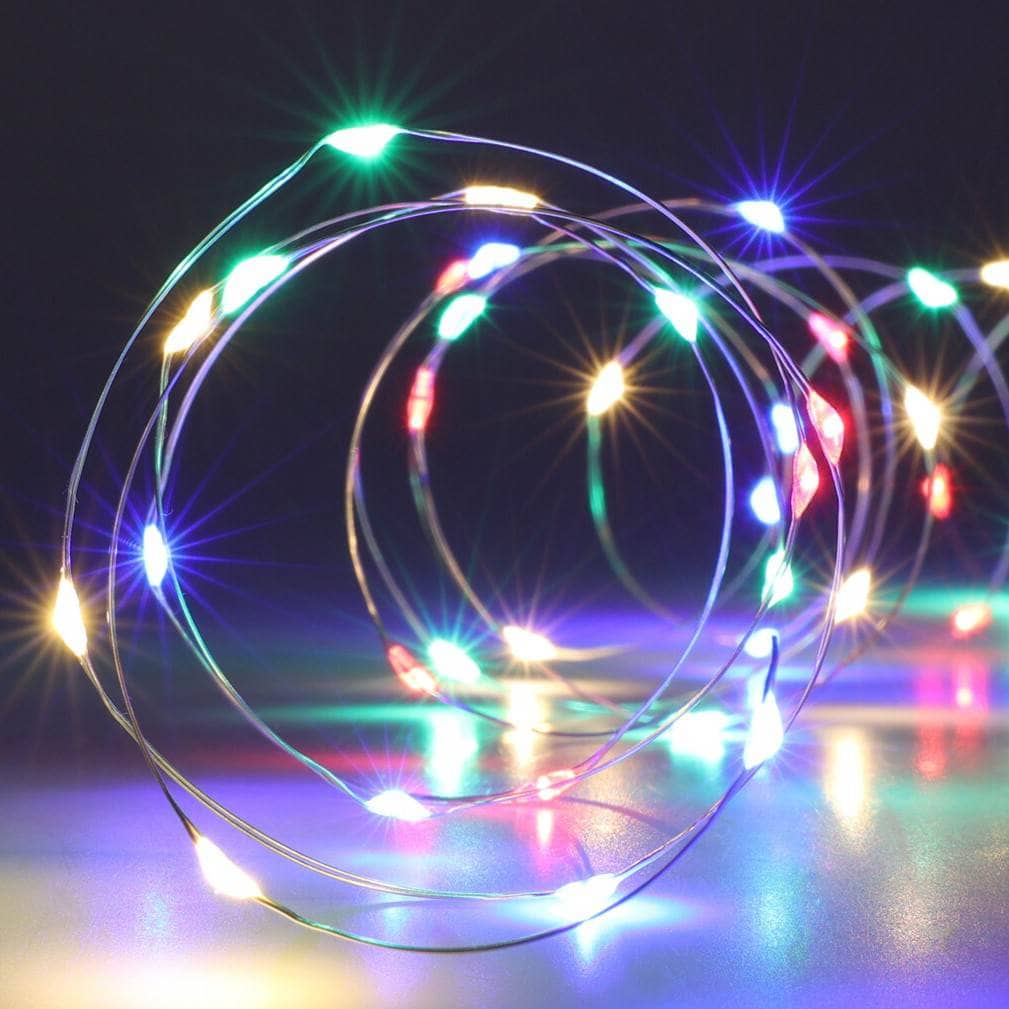 Gardening  -  100 LED Silver Wire Lights - Multicoloured  -  60008458