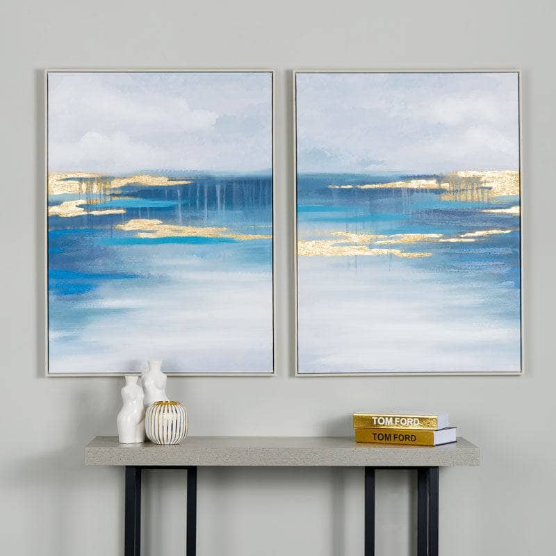 Pictures - Abstract Seascape Framed Canvas  -  60008245