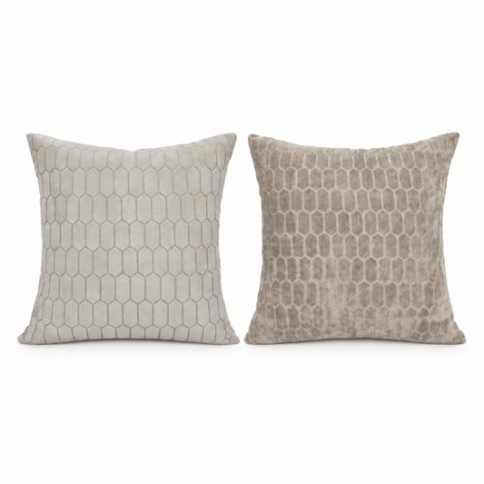 Homeware  -  Albie Velvet Honeycomb Cushion - 43cm  - 