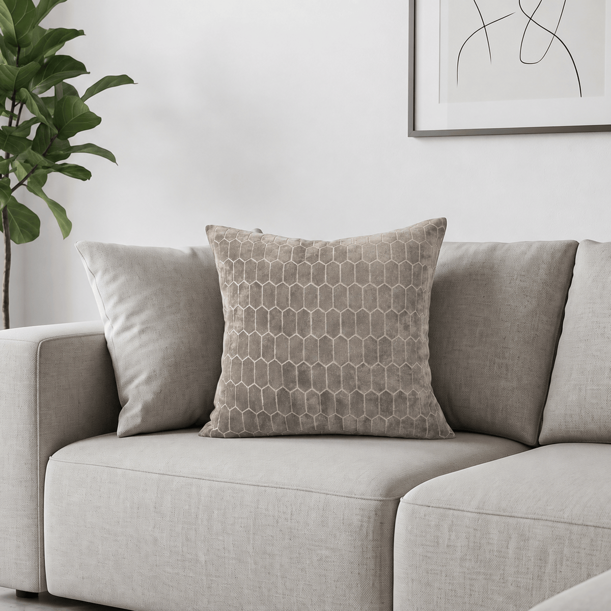 Homeware  -  Albie Velvet Honeycomb Cushion - 43cm  -  60487976