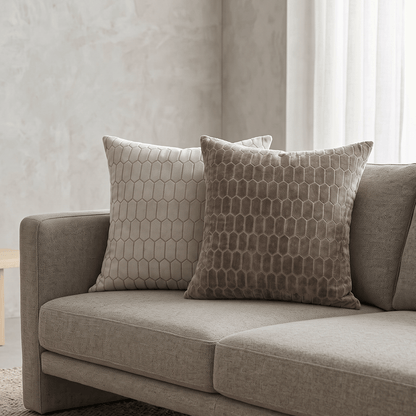 Homeware  -  Albie Velvet Honeycomb Cushion - 43cm  - 