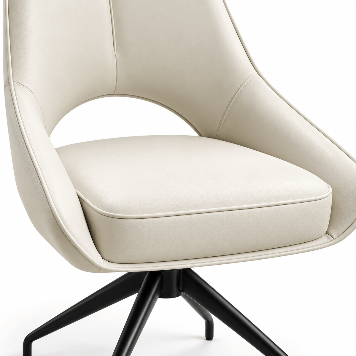 Alessandra Dining Chair cream padded seat and curved back upholstery detail