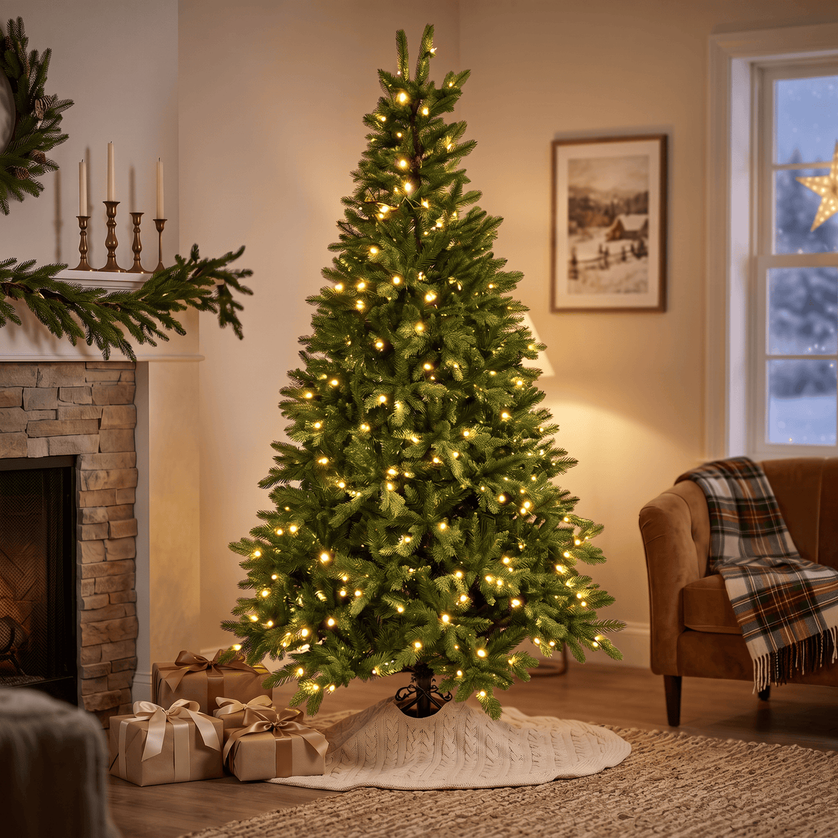 Christmas  -  Allison Pine Pre-Lit Tree - 7ft  -  60487435