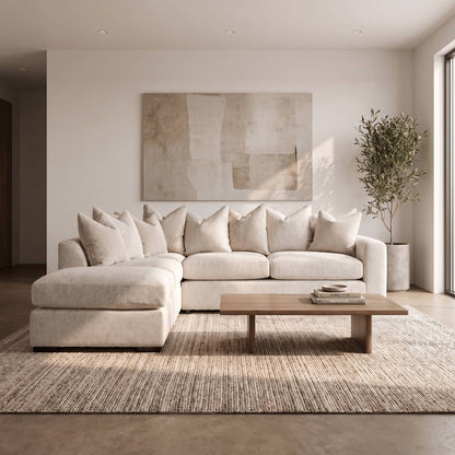 Furniture  -  Amara LHF Chaise Sofa - Cream  -  60487625