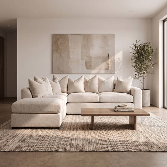 Furniture  -  Amara LHF Chaise Sofa - Cream  -  60487625