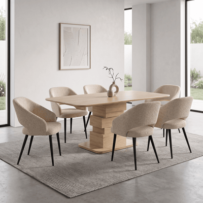 Arc Dining Table & Naples Dining Chairs