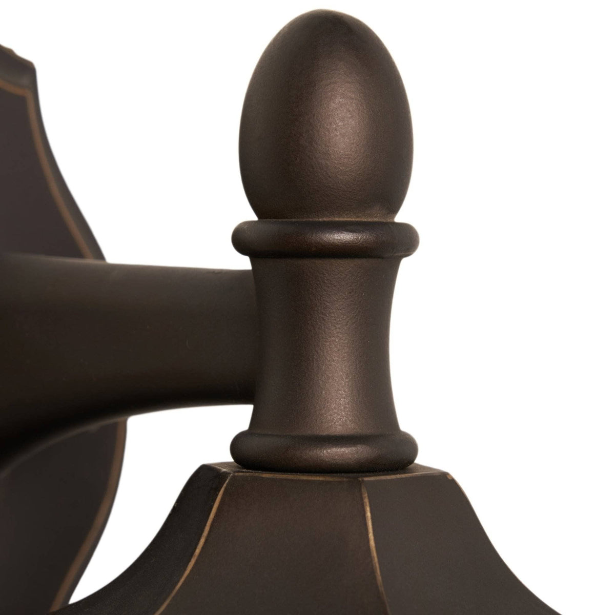 Ardley Outdoor Lantern Wall Light Bronze close up decorative finial detail