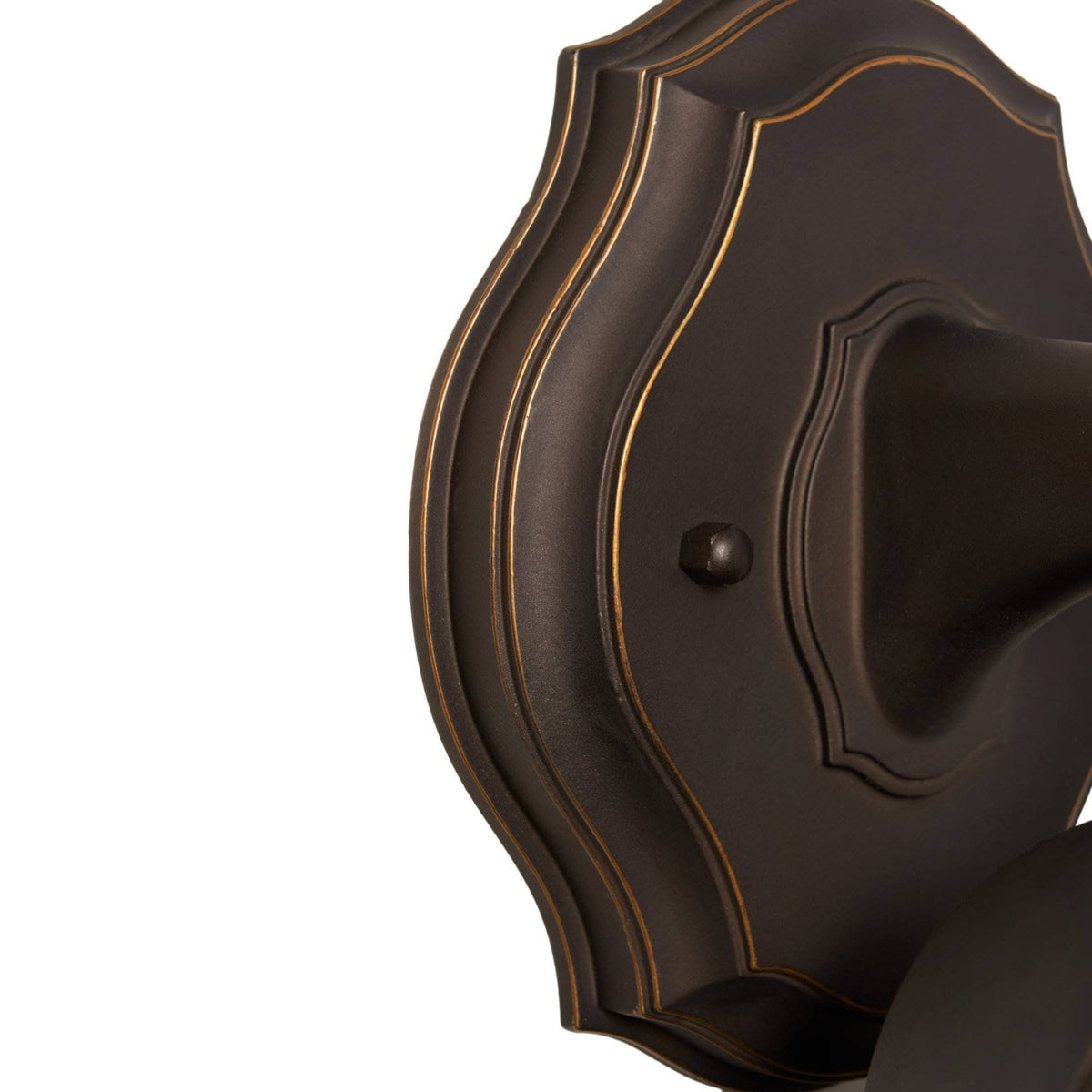 Ardley Outdoor Lantern Wall Light Bronze close up traditional wall plate and antique detailing