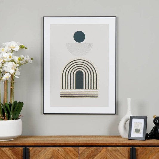 Pictures  -  Art Deco Print with Linear Gold Detail  -  60006753