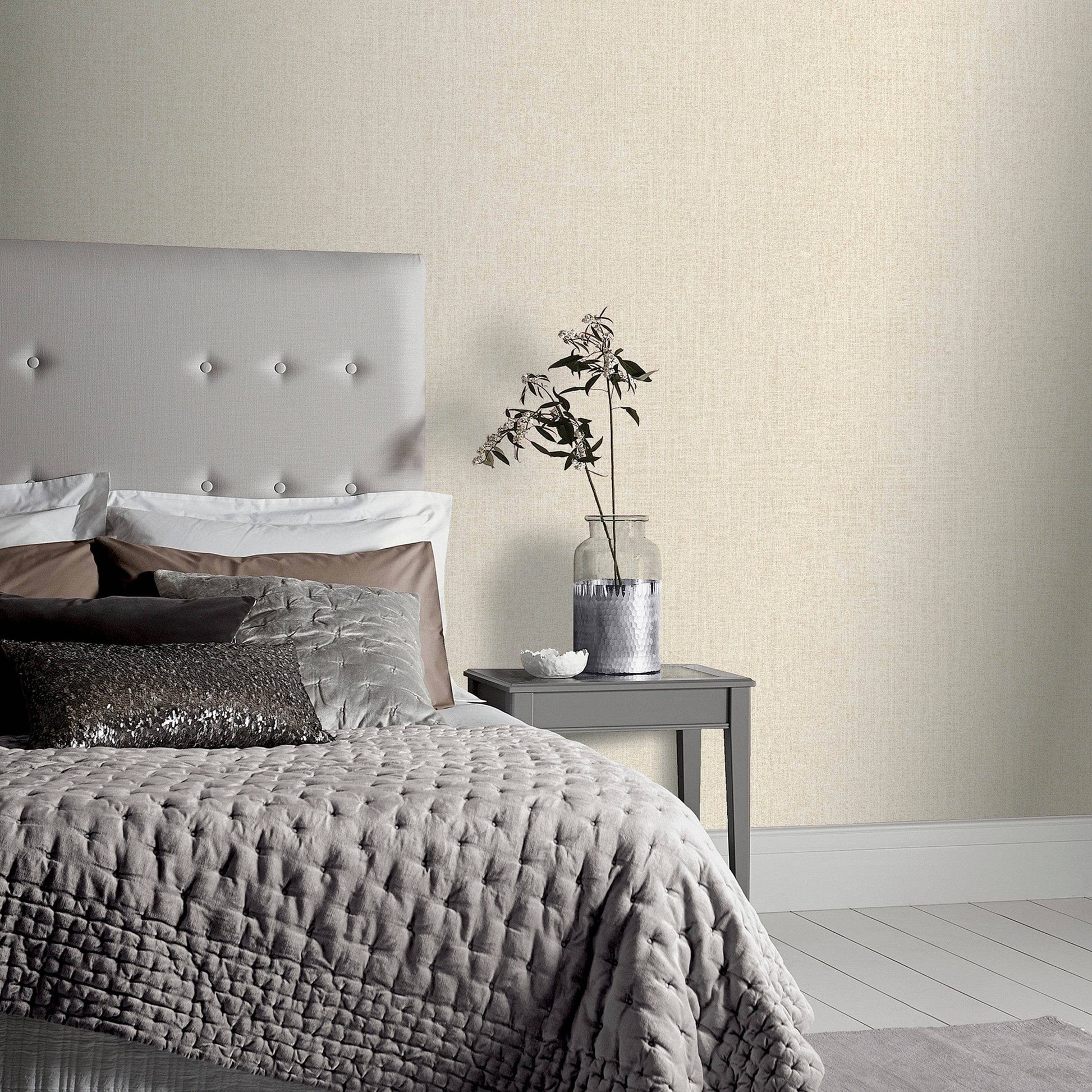 Wallpaper  -  Arthouse Luxe Hessian Taupe Wallpaper - 295402  -  60009444
