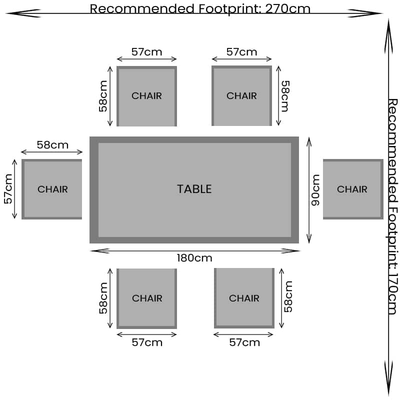 Gardening  -  Croftwood 6 Seater Dining Set - Natural  -  60485968