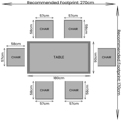 Gardening  -  Croftwood 6 Seater Dining Set - Natural  -  60485968
