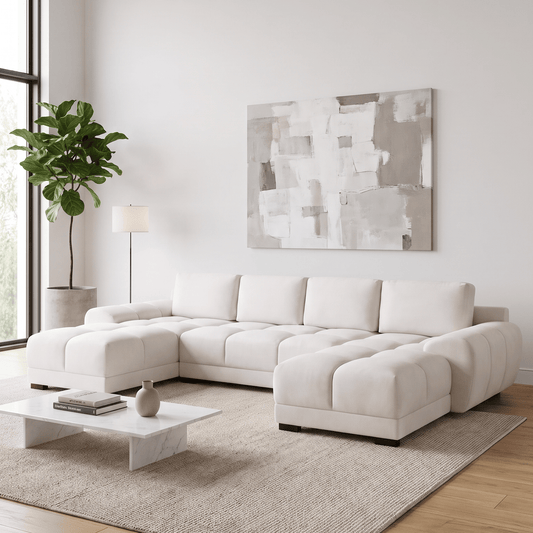 Furniture  -  Baltimore U-Shaped Sofa  - Cream (Special Order)  -  60450814