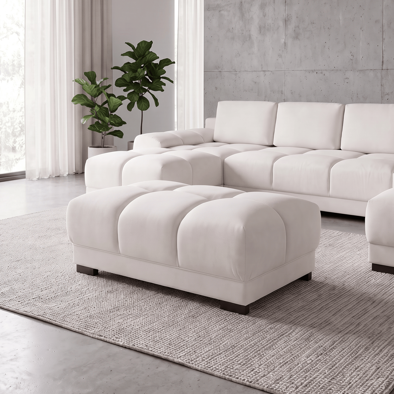 Furniture  -  Baltimore Footstool - Cream (Special Order)  -  60450818
