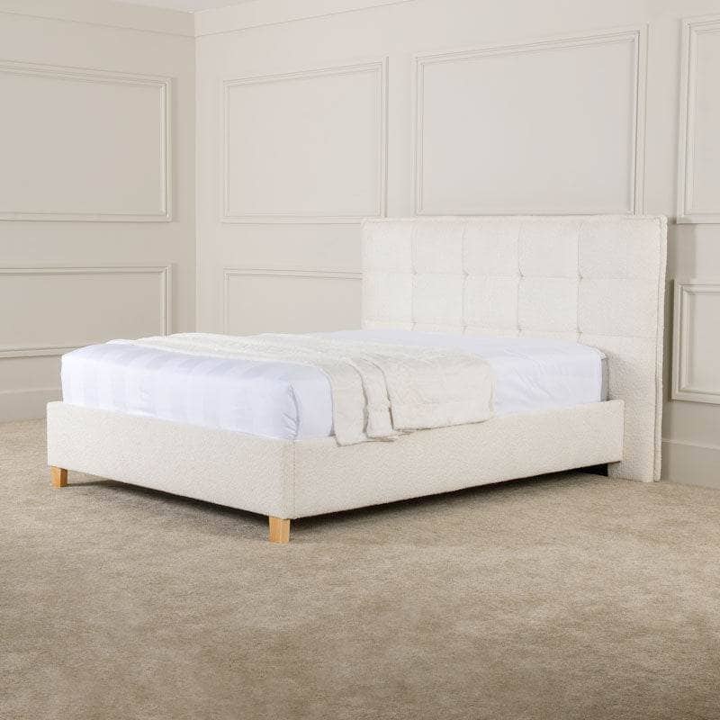 Furniture  -  Becky Boucle King Size Bedframe - Off White  -  60009259
