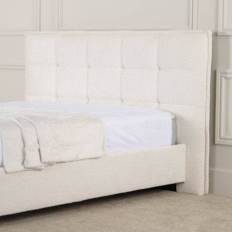 Furniture  -  Becky Boucle King Size Bedframe - Off White  -  60009259