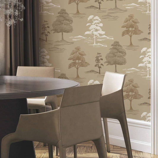 Wallpaper  -  Belgravia Carlotta Tree Champagne Wallpaper - 9038  -  60485257