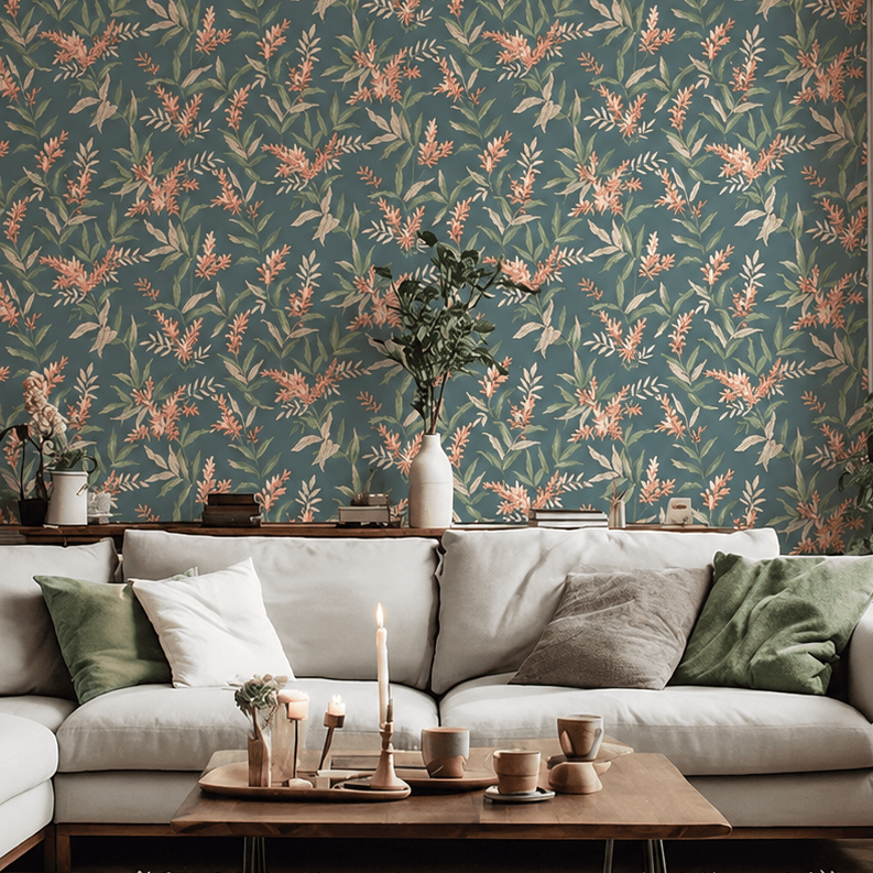 Wallpaper  -  Belgravia Olivia Pink/Sage Floral - 5906  -  60485273