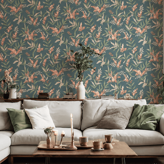 Wallpaper  -  Belgravia Olivia Pink/Sage Floral - 5906  -  60485273