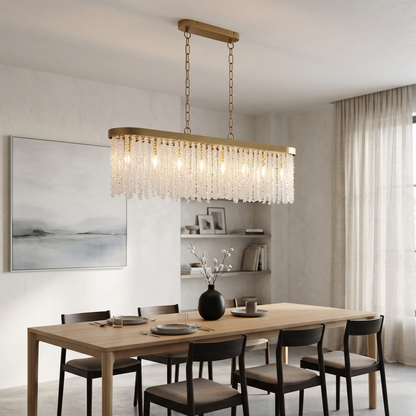 Bella 8 Light Oval Diner Bar Pendant Ceiling Light - Bronze