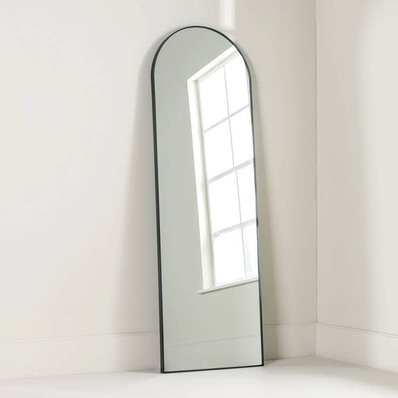 Mirrors  -  Black Arch Top Mirror - 56 x 163cm  -  60008274