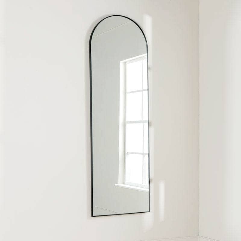 Mirrors  -  Black Arch Top Mirror - 56 x 163cm  -  60008274