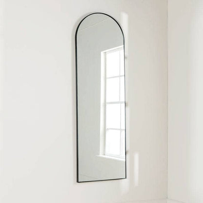 Mirrors  -  Black Arch Top Mirror - 56 x 163cm  -  60008274