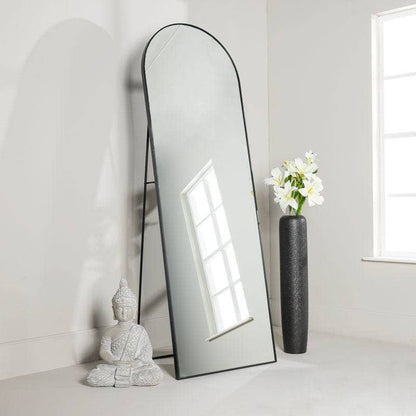 Mirrors  -  Black Arch Top Mirror - 60 x 180cm  -  60008276