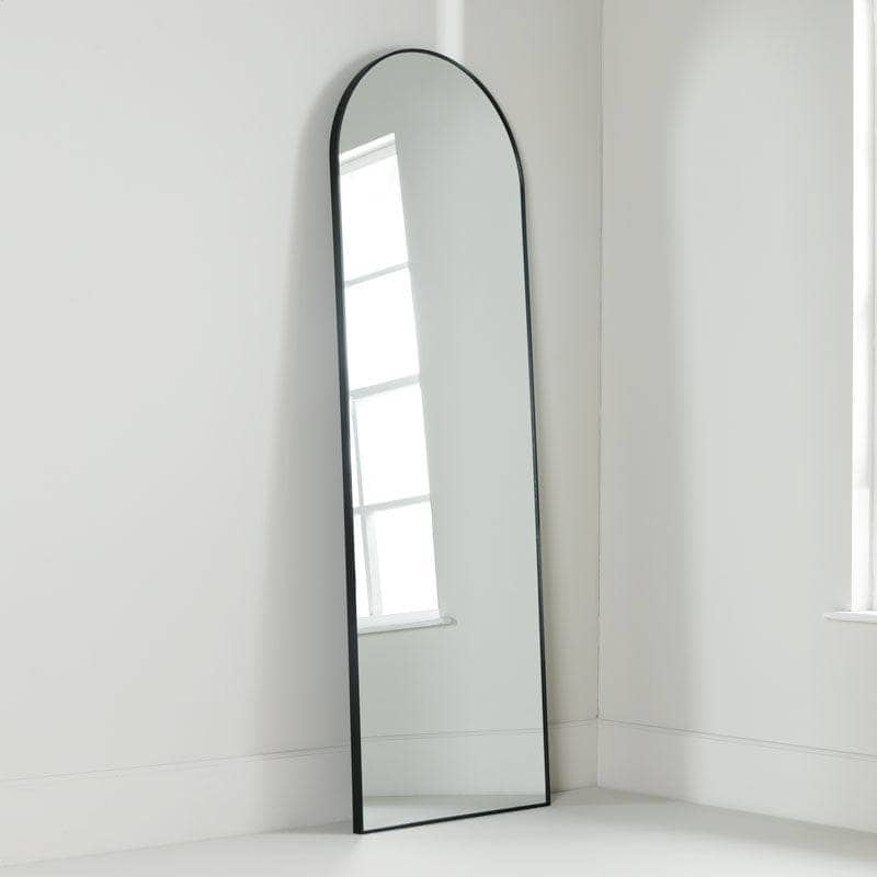 Mirrors  -  Black Arch Top Mirror - 60 x 180cm  -  60008276