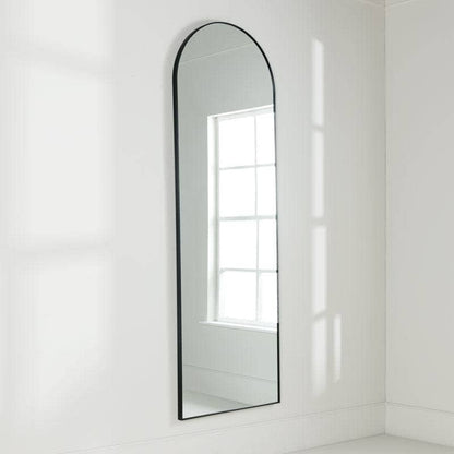 Mirrors  -  Black Arch Top Mirror - 60 x 180cm  -  60008276