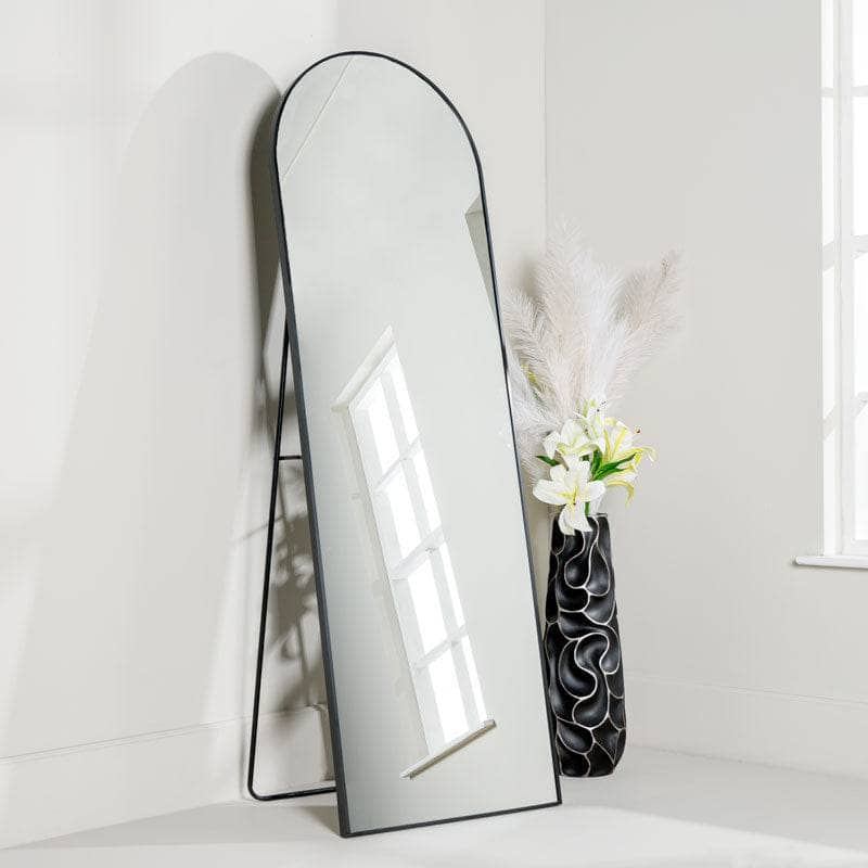 Mirrors  -  Black Arched Top Mirror - 56 x 163cm  -  60008274