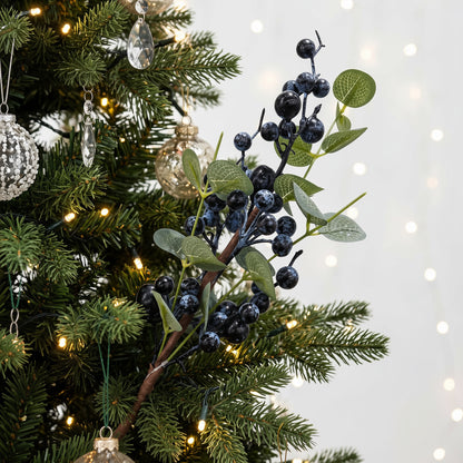Black Berry Stem Spray 50cm displayed in Christmas tree festive foliage decoration