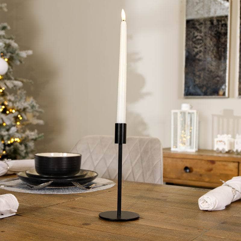 Christmas  -  Black Candle Holder - 20.5cm  -  60008580