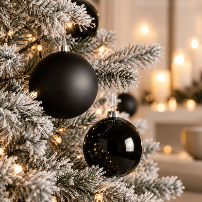 Christmas  -  Black Christmas Baubles - 4 Pack  -  60008520