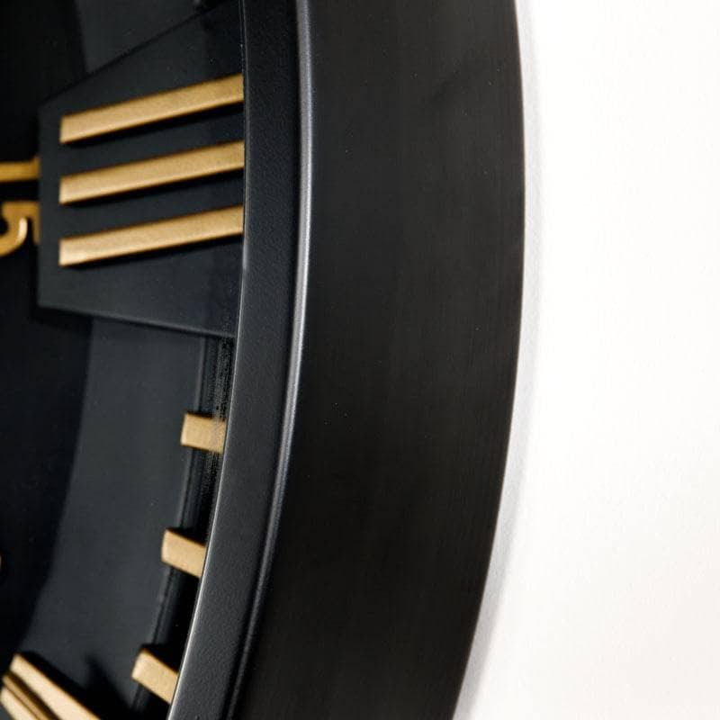 Black & Gold Gears Wall Clock - 80cm -  60008122
