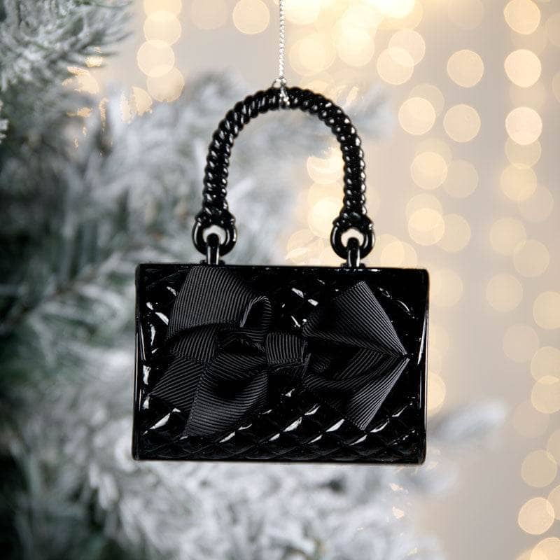 Christmas  -  Black Handbag Christmas Tree Decoration - 10cm  -  60008644