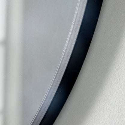  -  Black Round Wall Mirror - 60cm  -  60008284