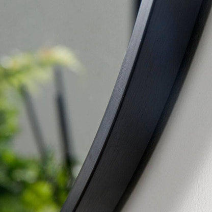 Mirrors  -  Black Round Wall Mirror - 80cm  -  60008286