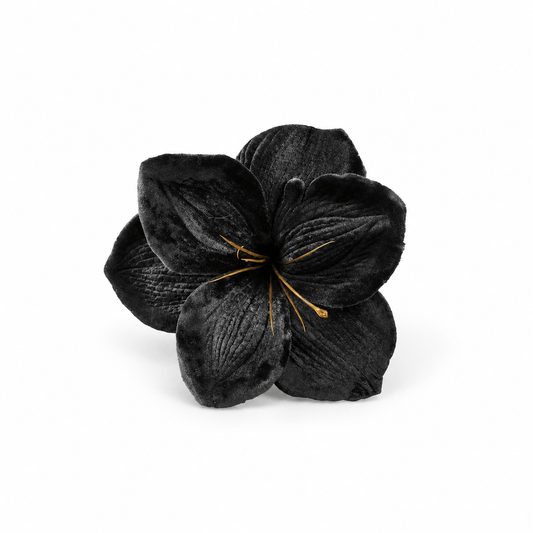 Christmas  -  Black Velvet Amaryllis Clip Decoration - 14cm  -  60487776