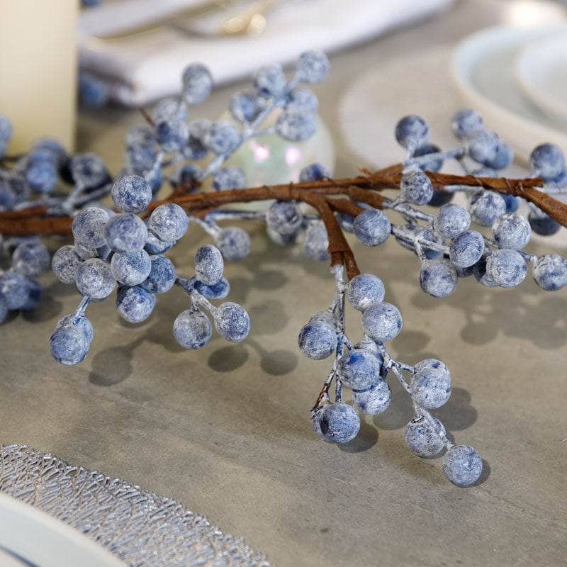 Blue Frosted Cluster Berry Garland - 130cm