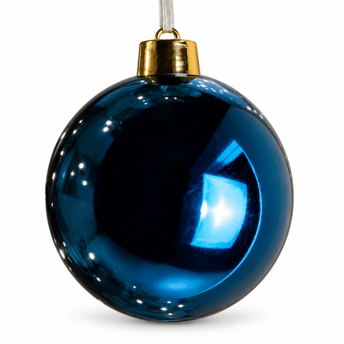 Christmas  -  Blue Shiny Large Bauble - 20cm  -  60011126