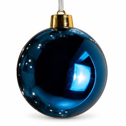 Christmas  -  Blue Shiny Large Bauble - 20cm  -  60011126