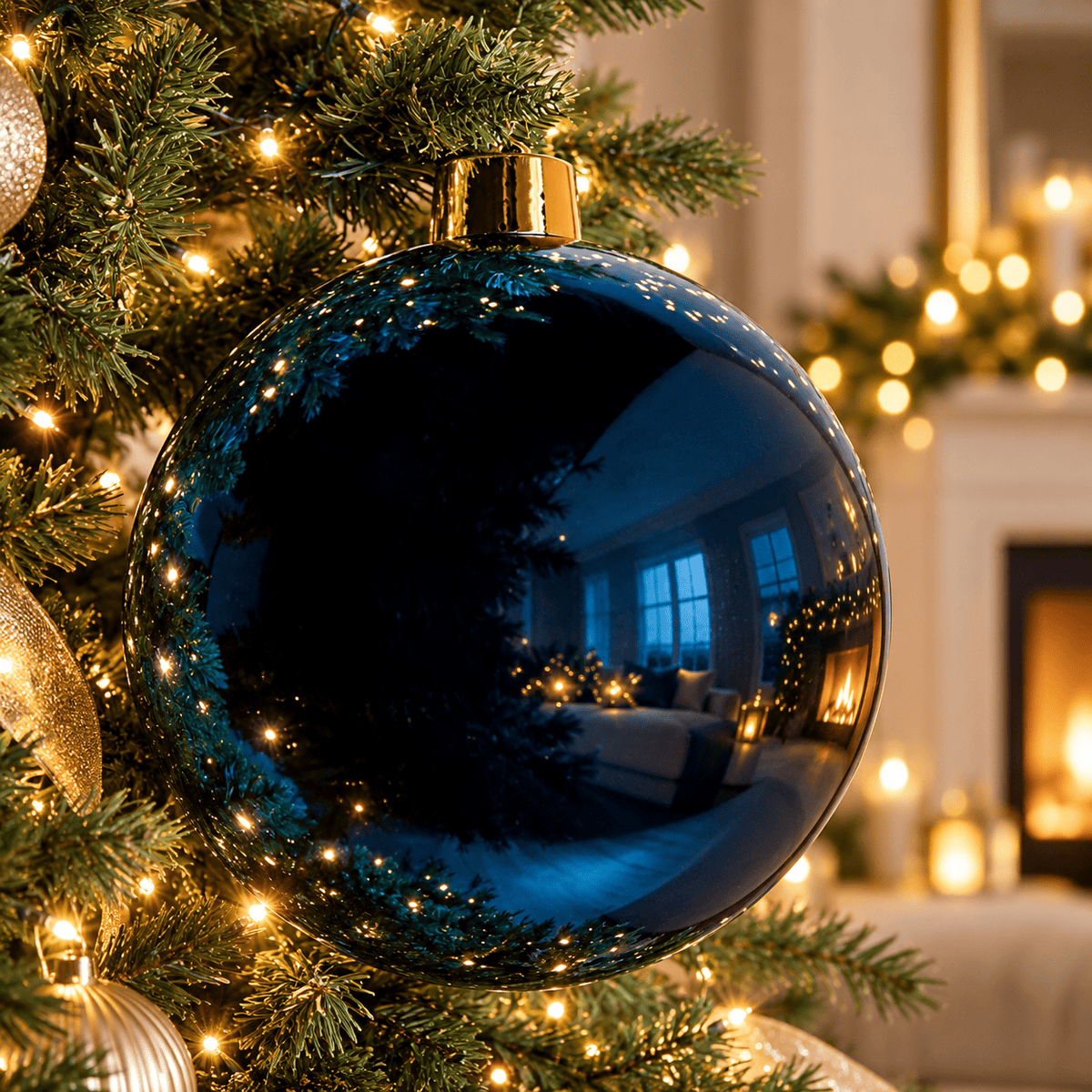 Christmas  -  Blue Shiny XL Bauble - 25cm  -  60011121