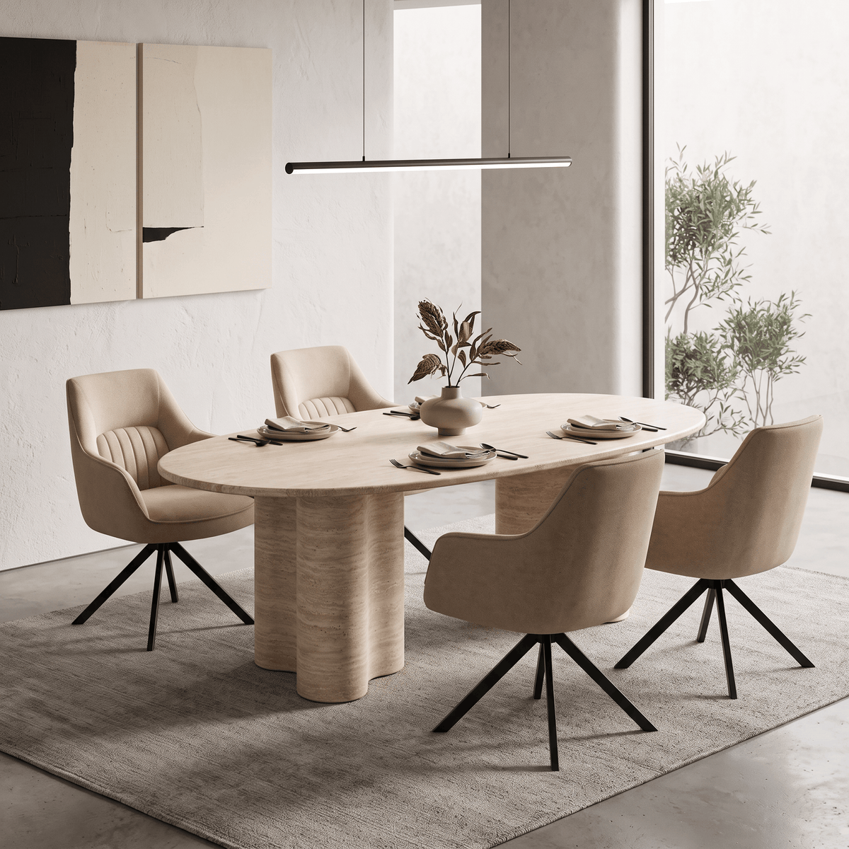 Furniture  -  Boston 2m Dining Table & 4 Amy Dining Chairs  - 
