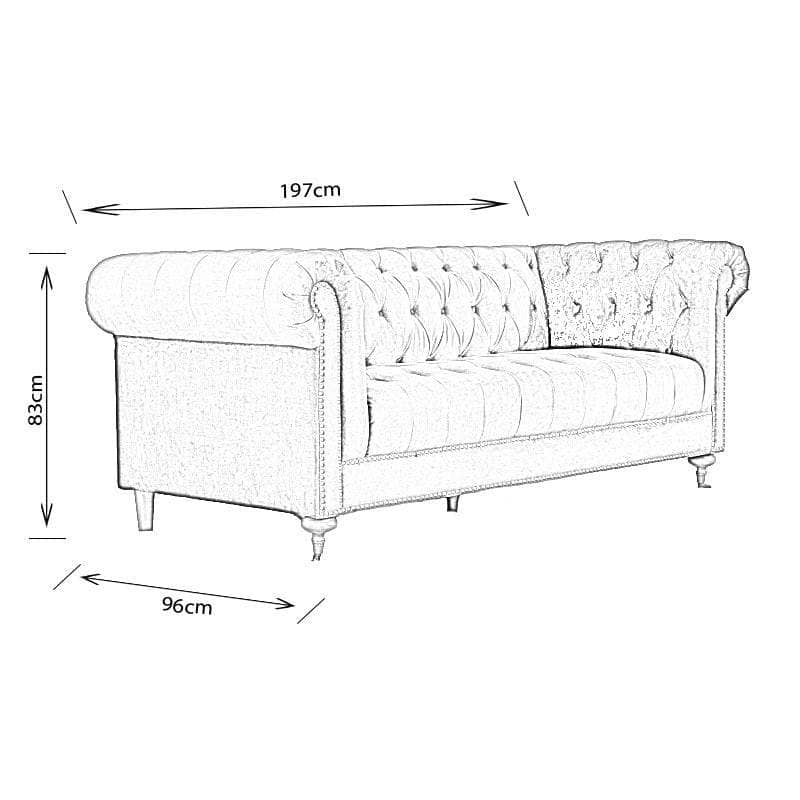 Furniture  -  Buckingham 3 Seater Sofa - Blue  -  60009273
