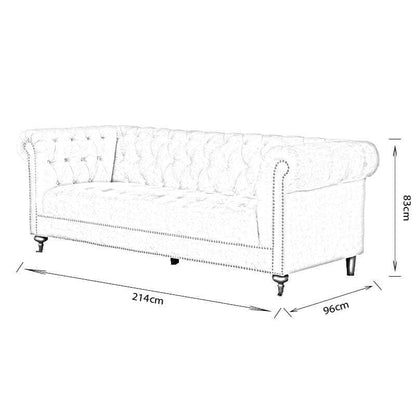 Buckingham 4 Seater Sofa - Taupe